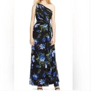 NWT Lauren Ralph Lauren Evening Women's One Shoulder Floral Print Gown Size 6